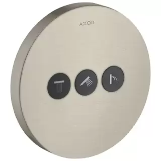 Axor ShowerSelect Встраиваемый запорный вентиль нас 3 потока, внешняя часть, цвет: шлифованный никель