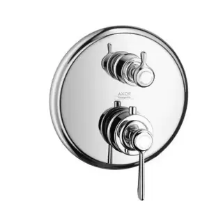Axor Montreux, Термостат с запорным/ переключающим вентилем, с рычаговой рукояткой, СМ, внешняя часть, цвет: хром