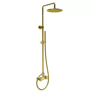 Fima Carlo Frattini Colonne doccia Душевая стойка, верхний душ 25см., с термостатическим смесителем, держателем и ручным душем, цвет: золото