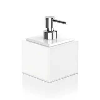 Decor Walther Brownie Дозатор для жидкого мыла, настольный, искусственная кожа, цвет: белый/хром