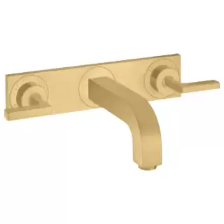 Axor Citterio Смеситель для раковины 226, встраиваемый, излив: 22.6см., ручка: рычаг, с панелью, цвет: шлифованное золото