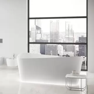 Novellini Infinitive Ванна отдельностоящая 170х75х70см,, с донным клапаном click-clack, novotech, цвет: белый матовый