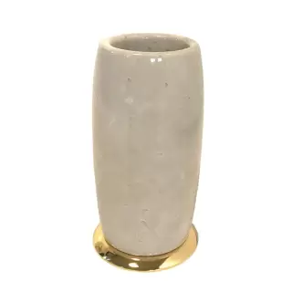 3SC Elegance Стакан настольный, цвет: мрамор botticino/золото 24к. Lucido