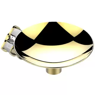 THG Pétale de cristal clair liseré doré Мыльница металлическая &oslash; 15см., подвесная, цвет: золото/прозрачный хрусталь