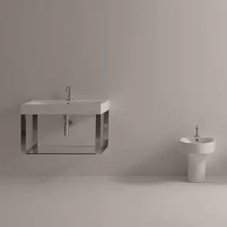 Kerasan Cento Раковина 80х45 см, 1 отв., подвесная, цвет: белый