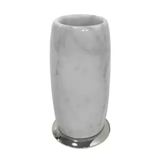 3SC Elegance Стакан настольный, цвет: мрамор bianco carrara/хром