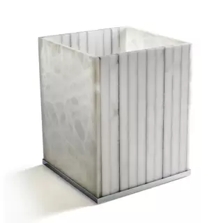 3SC Rigato Урна 20хh25х20 см, цвет: никель сатинированный полированный