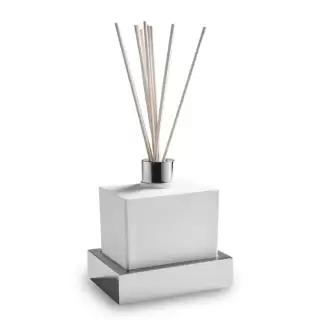 3SC SK 3.0 Ароматический диффузор настольный из белого композита 12хh16х9 см, цвет: хром