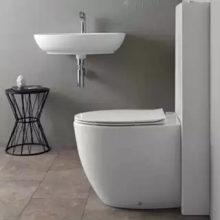 Simas Bormio Унитаз приставной безободковый 54х35 см, цвет: белый/хром