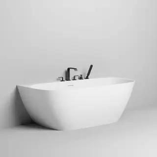 Salini Sofia Wall 160 Ванна пристенная 160х80х59см., донный клапан "Up&Down", сифон, слив-перелив, материал: S-stone, цвет: белый матовый