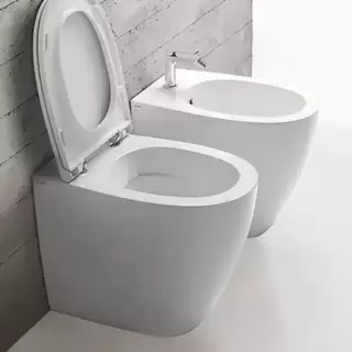 Globo 4ALL Унитаз приставной безободковый 54х36см, крепёж к полу в комплекте, цвет: белый