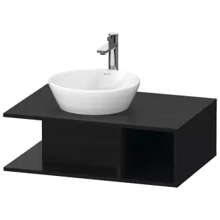 Duravit D-Neo Тумбочка подвесная компакт 80x55х26 см., раковина, 1 открытое отделение на правой стороне, цвет: Black Oak