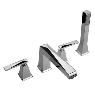 Nicolazzi Vincent Смеситель на борт ванны, 4 отв., излив: 206 мм, с ручным душем, цвет: хром