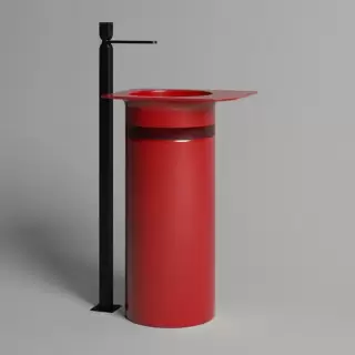 Salini Ninfea Раковина напольная 54.5х44.7х88см, без отв., донный клапан "Up&Down", сифон, материал: S-Stone, цвет: Carmine red