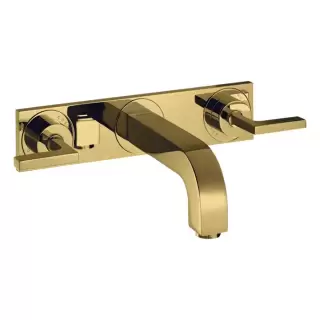 Axor Citterio Смеситель для раковины 226, встраиваемый, излив: 22.6см., ручка: рычаг, с панелью, цвет: полированное золото