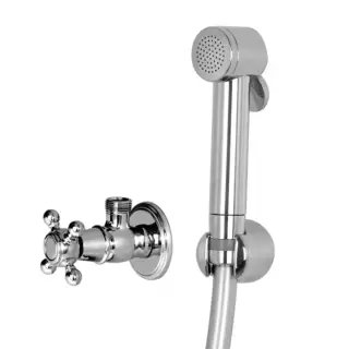 Fima Carlo Frattini Collettivit&agrave; Гигиенический душ, настенный, со шлангом 120см., с угловым вентелем, цвет: хром