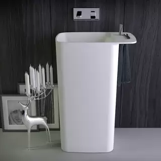 KNIEF Pride Раковина 67х43х90 см, без отв., выход в стену, цвет: белый матовый