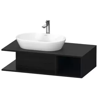 Duravit D-Neo Тумбочка подвесная компакт 100x55х26 см., раковина, 1 открытое отделение на правой стороне, цвет: Black Oak