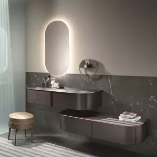 BURGBAD LAVO 2.0 Тумба подвесная 1шт 1210х490х250 мм., 1 ящик, ручка черная, цвет Eiche Dekor Mokka