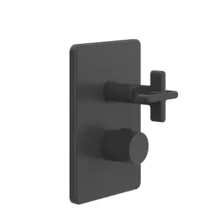 Gessi Inciso+ Термостат. смесителя, с подкл., 1/2", фильтрами и вентилем, на три источника, внешняя часть, цвет: black XL