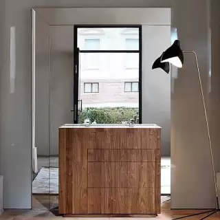 NOORTH milldue edition TOUCH Комплект мебели 100х48х88cм, напольный, 3 ящика, слив в стену, раковина Milltek, смеситель H2O, цвет: Abete