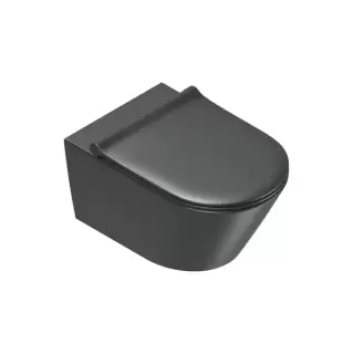 Catalano Zero Унитаз подвесной 55х35см, безободковый, смыв Tornado, покрытие Twinglaze+, цвет черный матовый