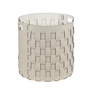 Colombo Adj Круглая корзина Bottega D40хH40см., напольная, цвет: панна котта/белый