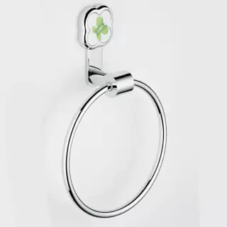 THG CAPUCINE VERT DECOR PLATINE Полотенцедержатель-кольцо 18см., декор зеленый, цвет: хром
