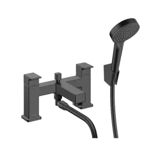 Hansgrohe Vernis Shap Смеситель на край ванны, на 2 отв, цвет: матовый черный