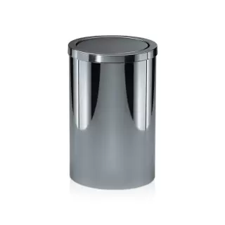 Decor Walther DW 124 Корзина для бумаги 20xh32см, с крышкой, напольная, цвет: сталь полированная