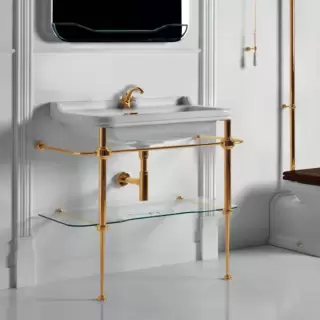 Kerasan Waldorf Консоль с раковиной 100х55см, на 1 отв, напольная, цвет: консоли: oro (золото)