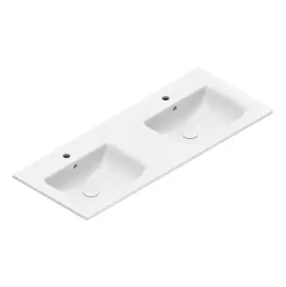 Catalano Italy Раковина 125x50см двойная, с 2 отв., цвет: белый глянцевый