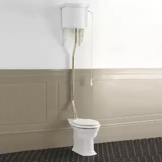 Devon&Devon Westminster Унитаз 64x36.5cм с высоким бачком, трубой, фурнитура золото