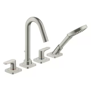 Axor Citterio M Смеситель на борт ванны, на 4 отв., с ручным душем, цвет: сталь