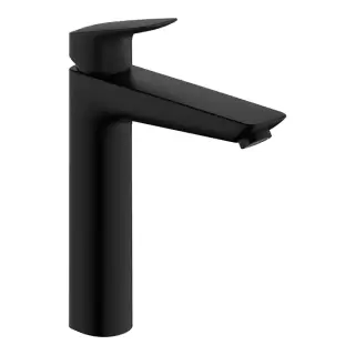 Hansgrohe Logis Смеситель для раковины, высокий, 1 отв., с донным клапаном, цвет: черный матовый