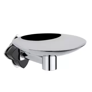 THG Petale de Cristal noir Мыльница металлическая &oslash; 15см., подвесная, цвет: хром/черный хрусталь