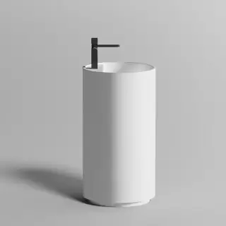 Salini Armonia TOP 201 Раковина напольная 47х47х87cмcм., с 1 отв., донный клапан "Up&Down", сифон, материал: S-Stone, цвет: белый матовый