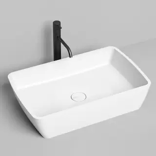 Salini Gloria Раковина накладная 65х40х14.5cм, без отв., без перелива, S-Stone, цвет: белый матовый