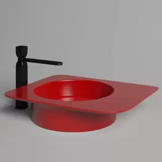 Salini Ninfea Раковина накладная 54.5х44.7х12cм, без отв., без перелива, S-Stone, цвет: RAL3002 матовый