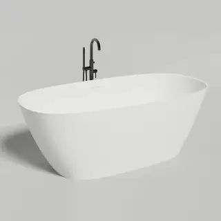 Salini Sofia Ванна отдельностоящая 185x90x60.5cм, донный клапан "Up&Down", сифон, слив-перелив, материал: S-Stone, цвет: белый матовый