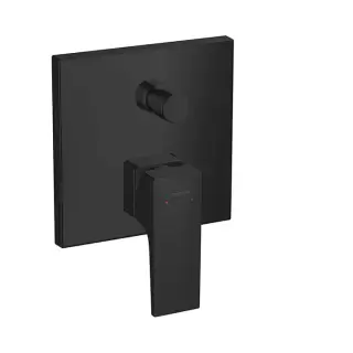 Hansgrohe Metropol Встраиваемый смеситель для ванны с переключателем и обр. клапанами, внешняя часть, цвет: черный матовый