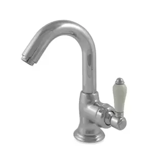 Nicolazzi P.m. Blanc A Смеситель для раковины однорычажный, с донным клапаном, ручки состаренная керамика, цвет: хром