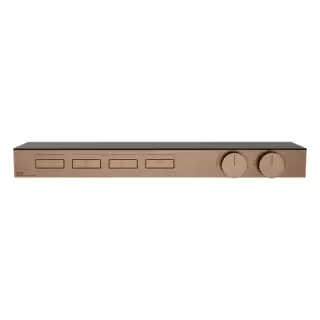 Gessi Hi-Fi Термостат для душа, с вкл. до 4 источников одновременно, с полкой из черного мат. стекла, внешняя часть, цвет: Copper Brushed PVD