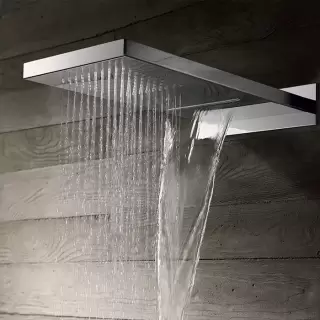 Gattoni PD Верхний душ настенный с 2-мя режимами: дождь и каскад, 26х55.5см, 1/2", цвет: хром (УЦЕНЕН)