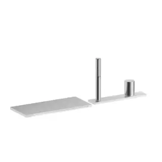 Fantini Milano Смеситель для ванны, набортный, излив: 115 мм, цвет: матовая натуральная сталь