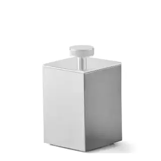 3SC Metal Quadra Баночка универсальная, 7х7хh12см, с крышкой, настольная, цвет: белый матовый