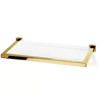 Decor Walther Corner GLA30 Полочка стеклянная 30x16.5см, подвесная, цвет: золото