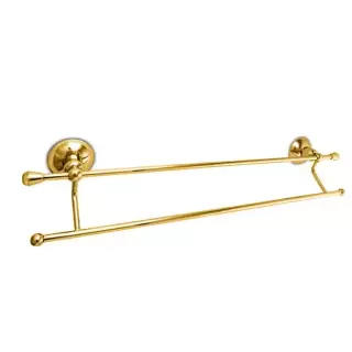 Nicolazzi Cristallo Di Rocca Полотенцедержатель двойной 52 см, подвесной, цвет: золото