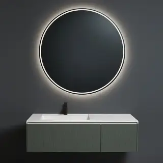 Antonio Lupi Albore Зеркало с блестящей кромкой, &Oslash;120cм., толщиной 5 мм, с белой светодиодной подсветкой, на раме