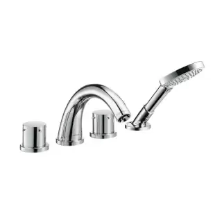 Axor Starck, Смеситель для ванны, на 4Axor Starck, отверстия, монтаж на плитку, внешняя часть, цвет: хром